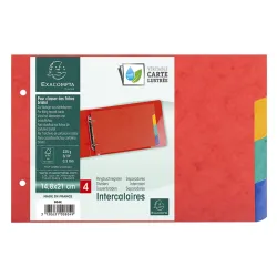 INTERCALAIRES CARTE POUR FICHES BRISTOL 14,8X21 pour classeur à l'italienne