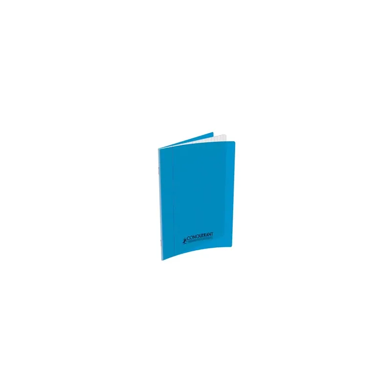 CAHIER POLYPRO BLEU 17X22 96P GRANDS CARREAUX 90G CONQUERANT