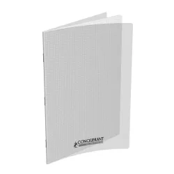 CAHIER POLYPRO INCOLORE 24X32 96P PETITS CARREAUX 90G CONQUERANT