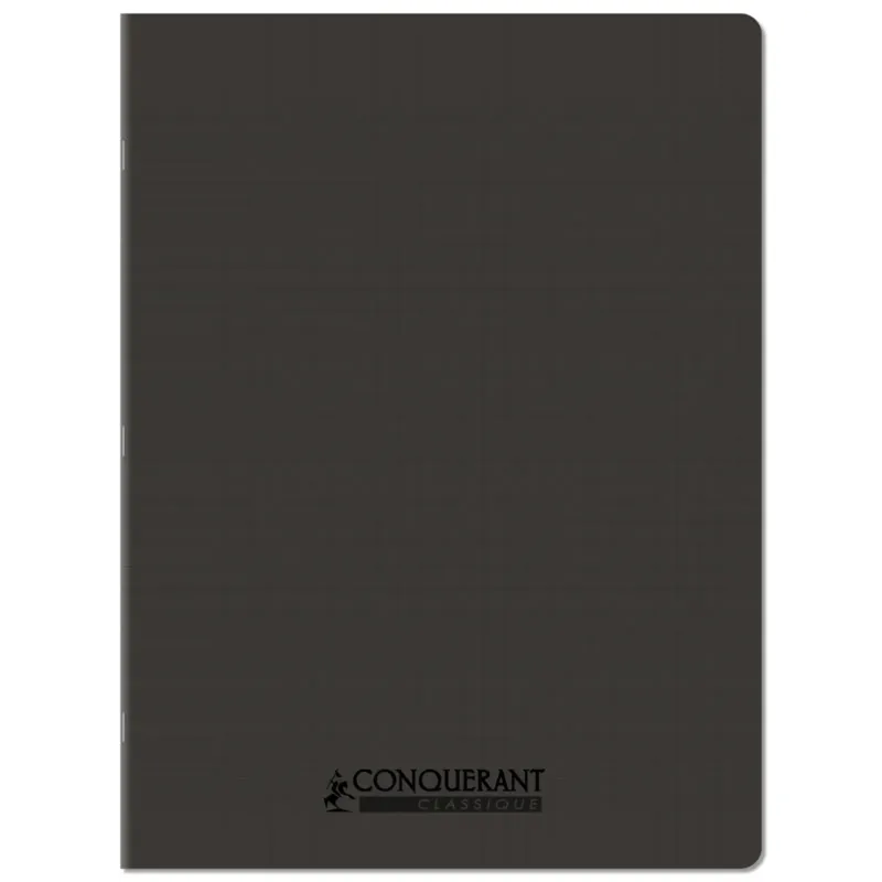 CAHIER POLYPRO NOIR 24X32 96P GRANDS CARREAUX 90G CONQUERANT