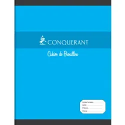 CAHIER BROUILLON 17X22 96P GRANDS CARREAUX 56G CONQUERANT