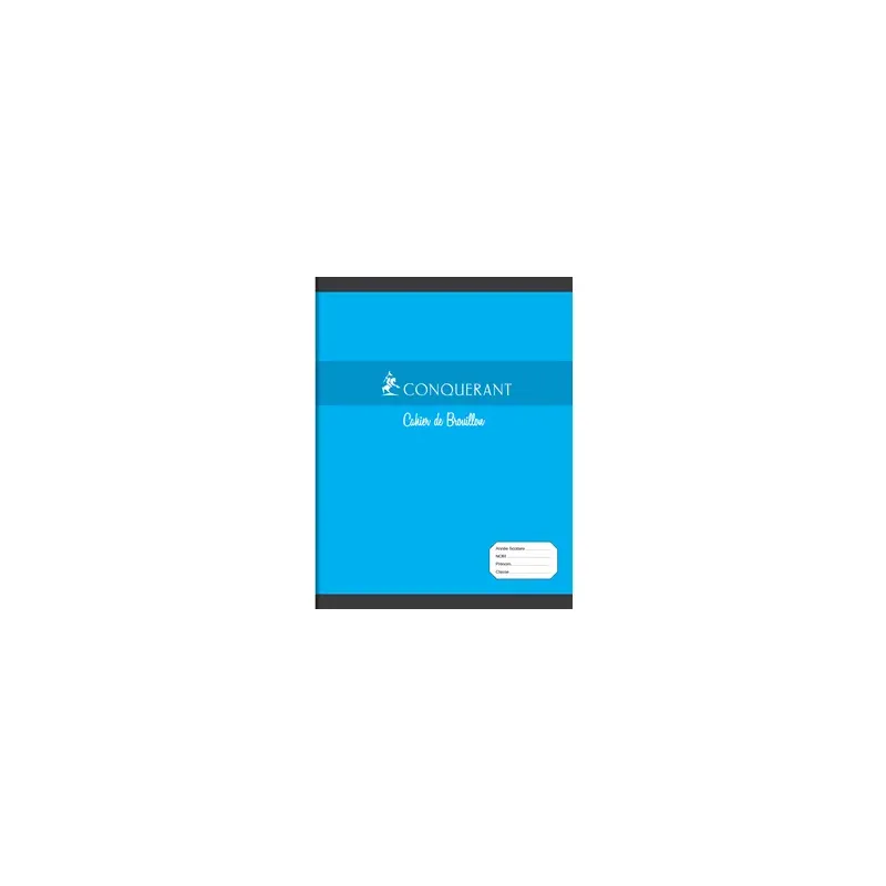 CAHIER BROUILLON 17X22 96P GRANDS CARREAUX 56G CONQUERANT
