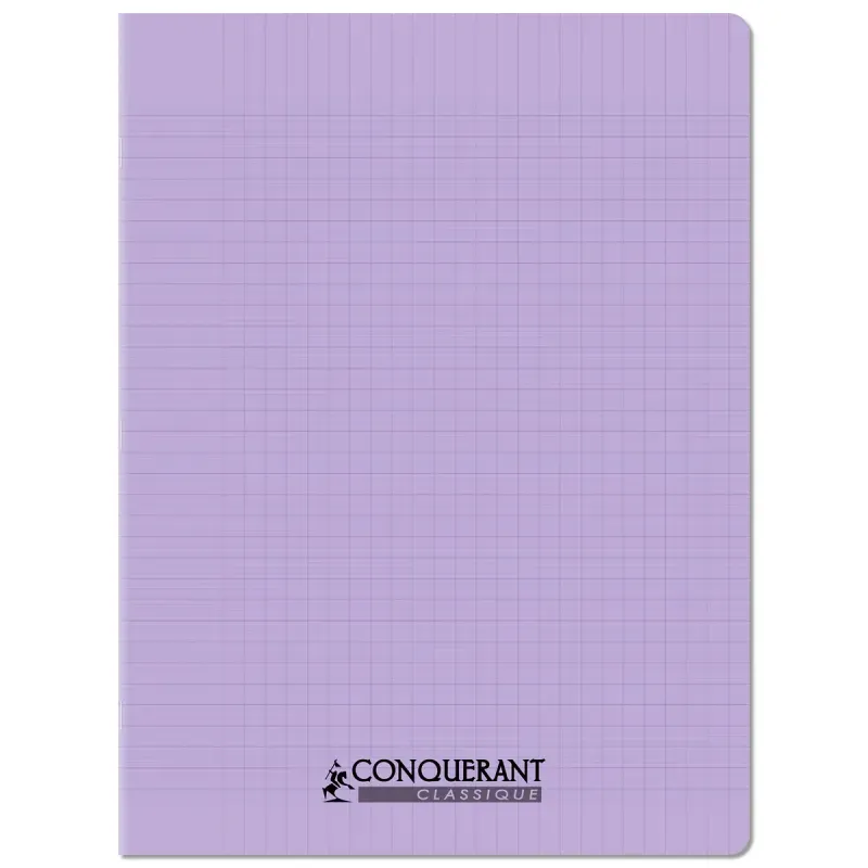 CAHIER POLYPRO LILAS 24X32 96P GRANDS CARREAUX 90G CONQUERANT